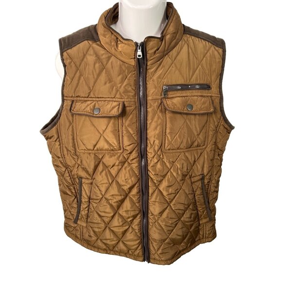 Rock Revolution Expectations Vest Men's sz XL Brown Puffer Grunge Streetwear Y2K - Picture 1 of 10